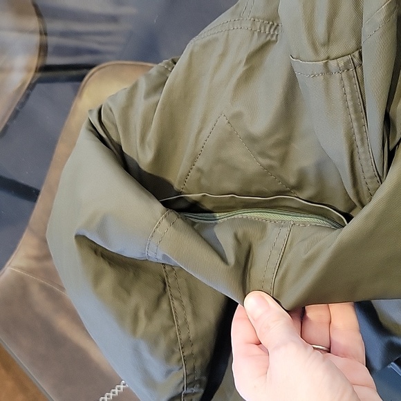 TOMMY HILFIGER spring fall coat, detachable hood, rain wind, green, small - Picture 11 of 16